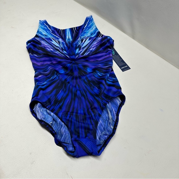 LONGITUDE Blue and Purple Women's Swimsuit SIZE 14 NWT - Picture 3 of 11